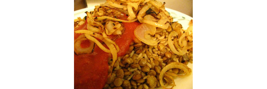 Kusherie (Egyptian Rice and Lentils)